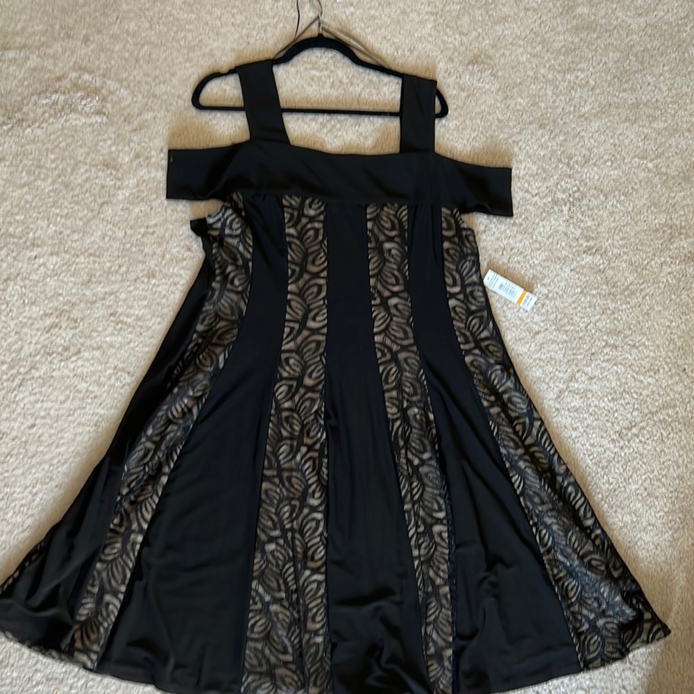 R&M Richards Black Circle Dress 16W